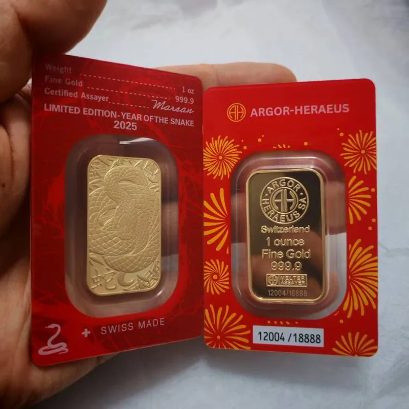 Creative Lady 100g Gold Bars with serial numbers