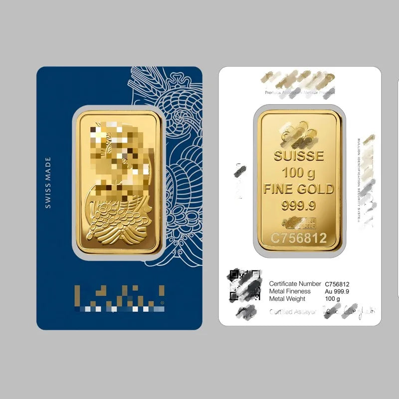 Creative Lady 100g Gold Bars with serial numbers