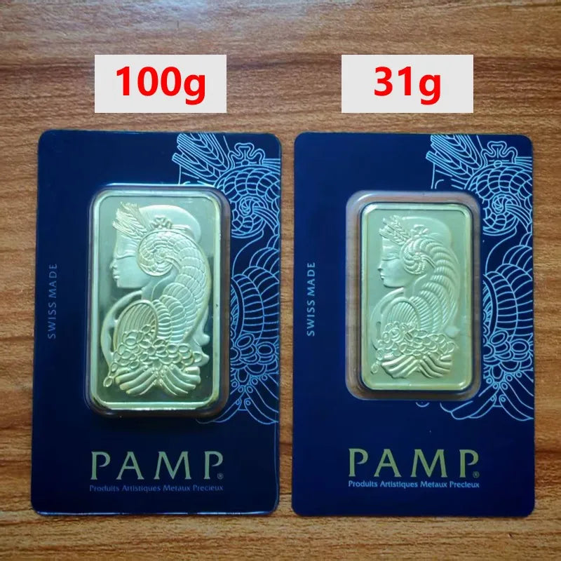 Creative Lady 100g Gold Bars with serial numbers