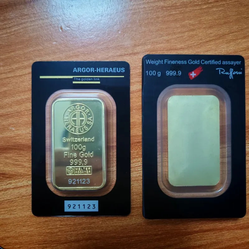 Creative Lady 100g Gold Bars with serial numbers
