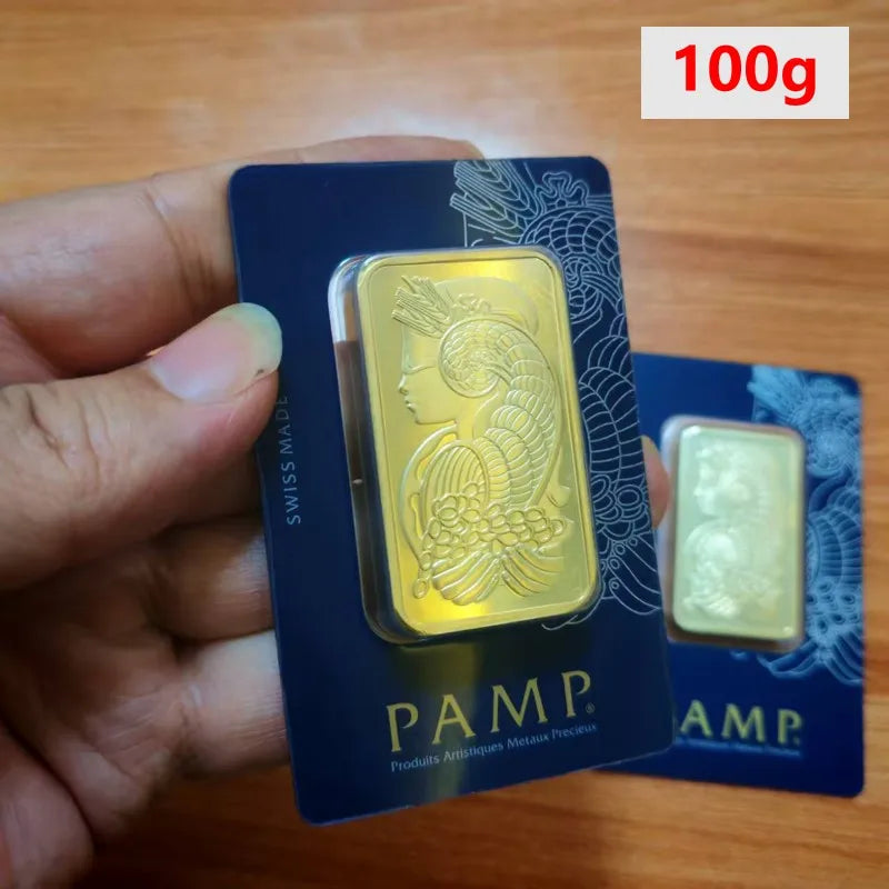 Creative Lady 100g Gold Bars with serial numbers